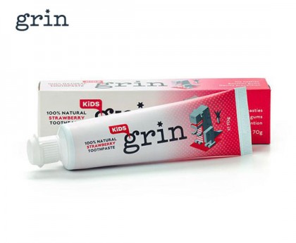 Grin 儿童护齿防蛀可吞咽无氟牙膏 草莓味 70克